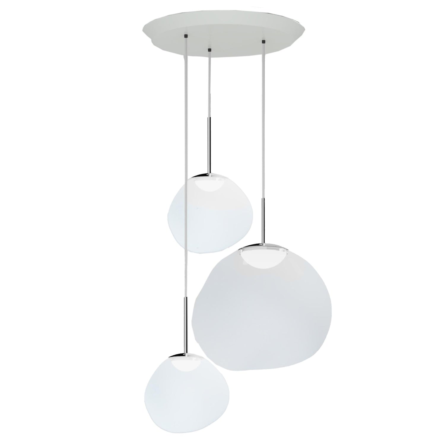 Melt Trio cluster 3 hanglamp LED Ø81 opaal|zilver