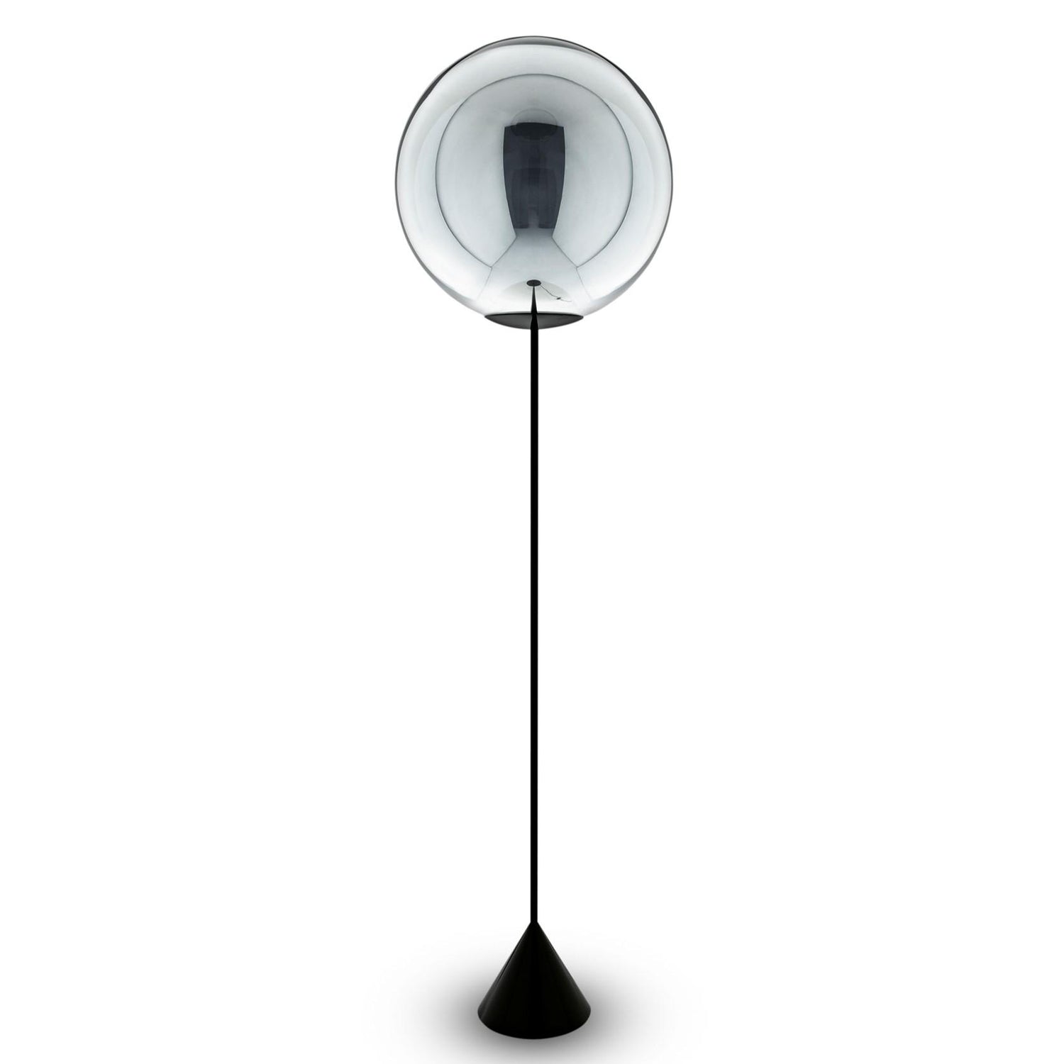 Globe Cone Slim vloerlamp LED zwart|zilver