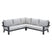 Geneva aluminium loungeset -carbon black - valley sand