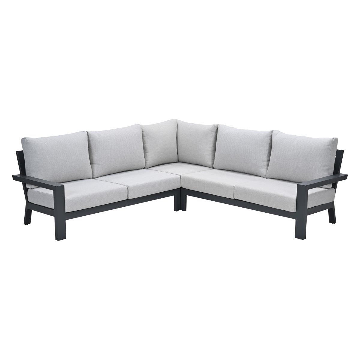 Geneva aluminium loungeset -carbon black - valley sand