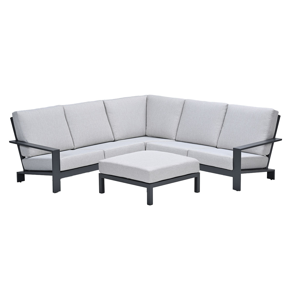 Lincoln aluminium loungeset - carbon black - valley sand