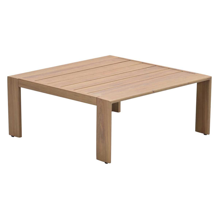 Chicago aluminium loungetafel - 82x82 cm - natural teak look