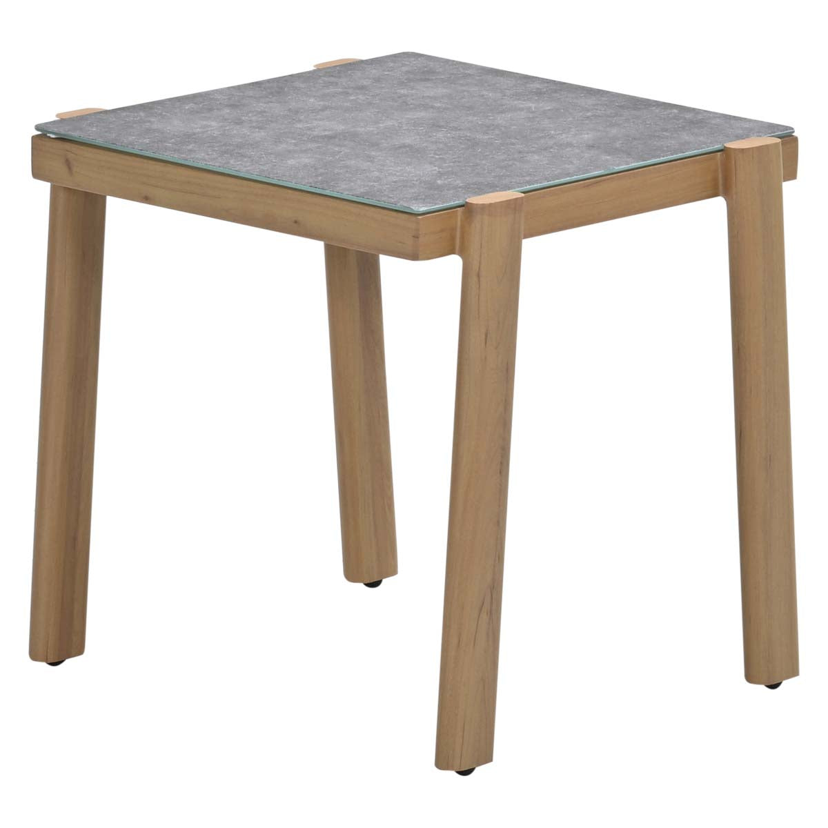 Chicago aluminium loungetafel - 48x48cm - natural teak look