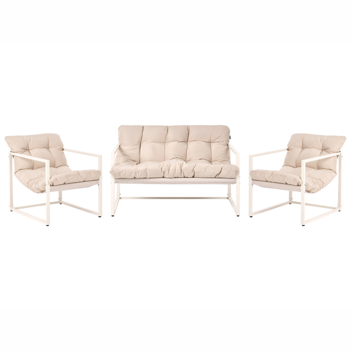Beliani - GARDA - Loungeset - Beige - Staal