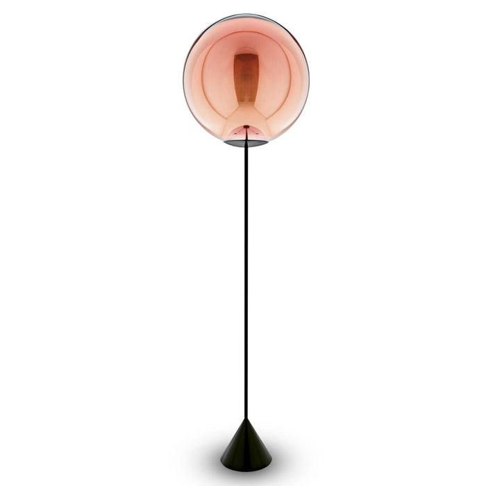 Globe Cone Slim vloerlamp LED zwart|koper