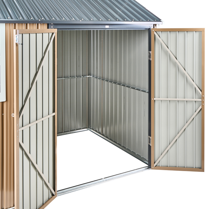 Beliani-NOCCIANO-Tuin gereedschapschuur-Bruin- 235 x 175 cm-Staal