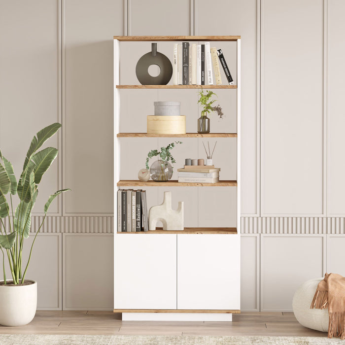 Calicosy - Boekenkast met 2 deuren - H168,3 cm - Wit