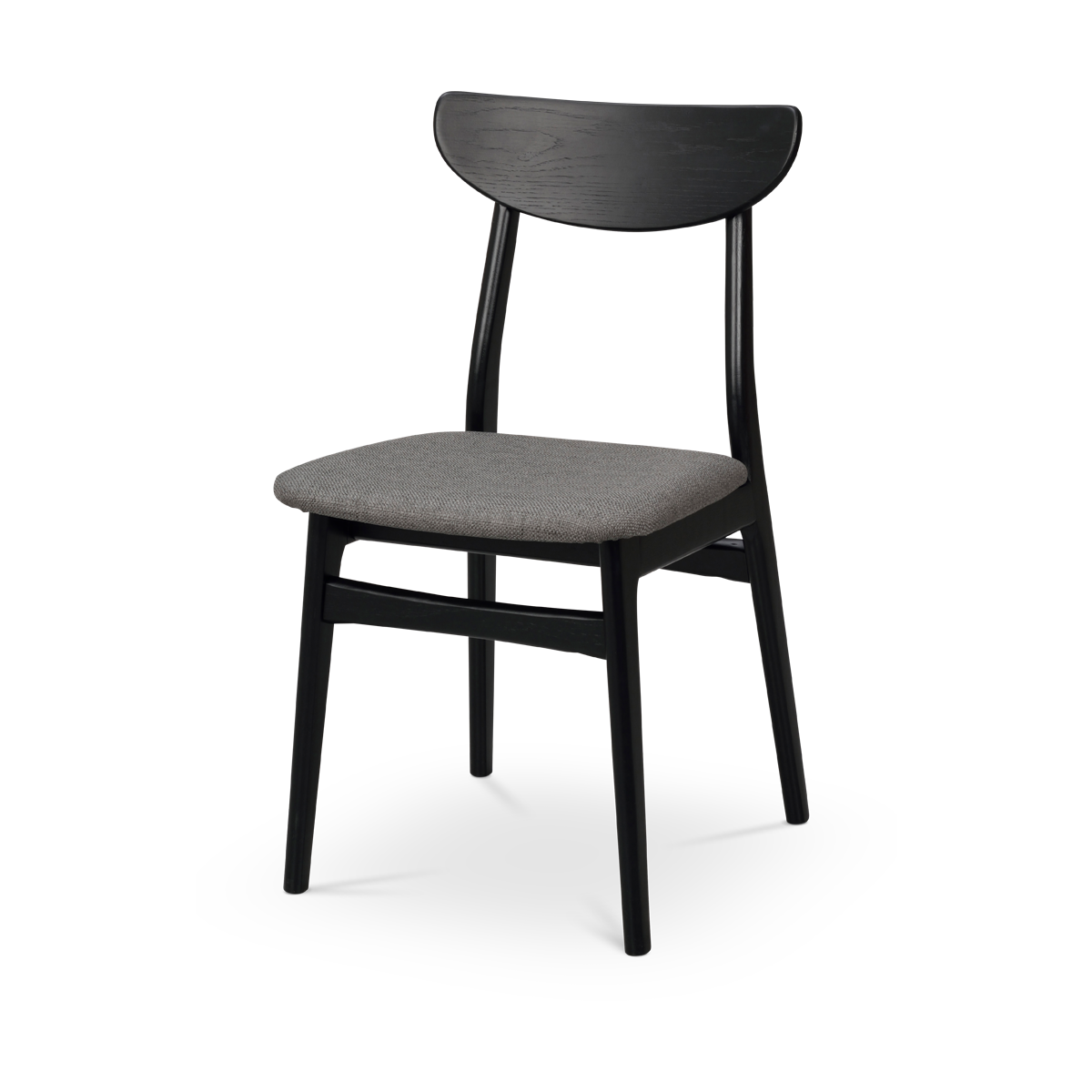 Rowico Home Rodham Houten Eetkamerstoel Zwart - Donkergrijze Stof
