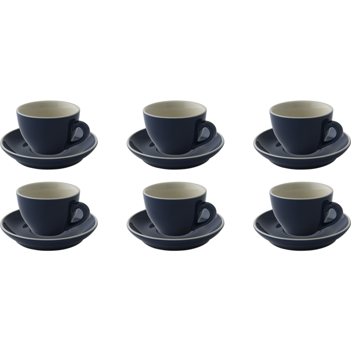 Palmer Cappuccinokop en schotel Colors 18 cl 14 cm Blauw  6 stuk(s)