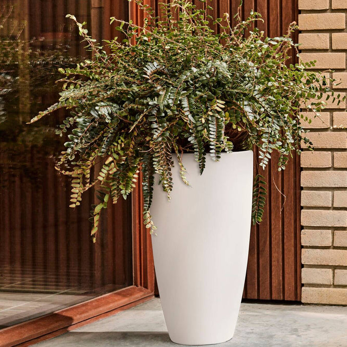 Elho June Round High 30 - Linnen wit - L 30 x B x H 53 cm - Binnen en Buiten - 100% gerecycled