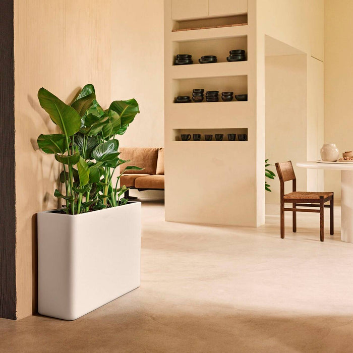 Elho June Brick Divider 80 - Linnen wit - L 79 x B x H 59 cm - Binnen en Buiten - 100% gerecycled kunststof