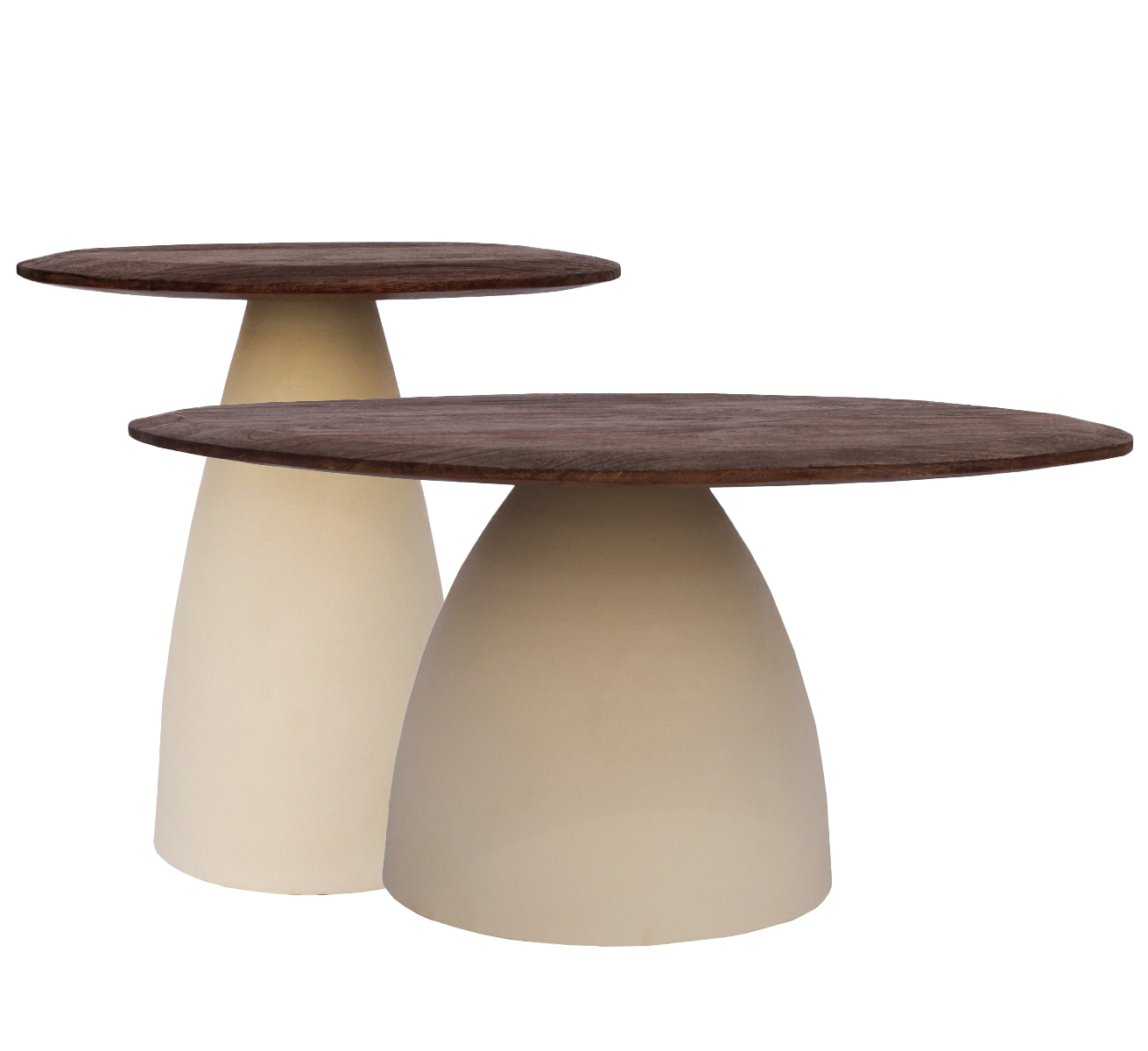 Brix - Salontafel Set Marron - Beige - Mangohout