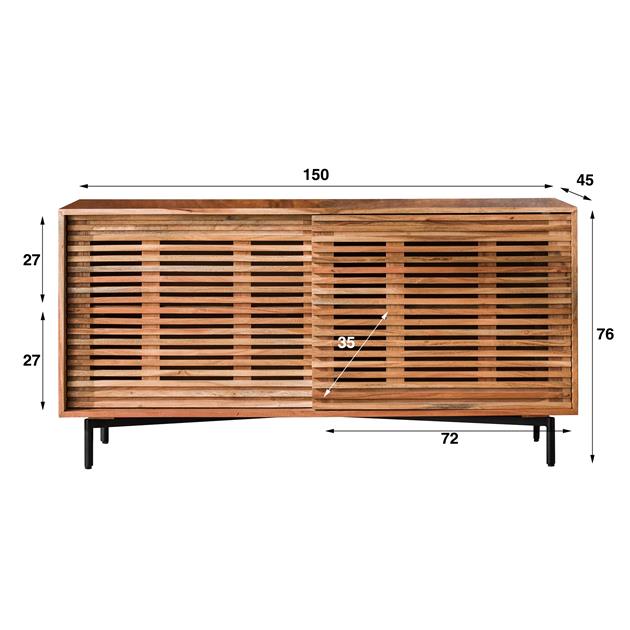 Hoyz Collection - Dressoir 150cm 2 Deuren Slide