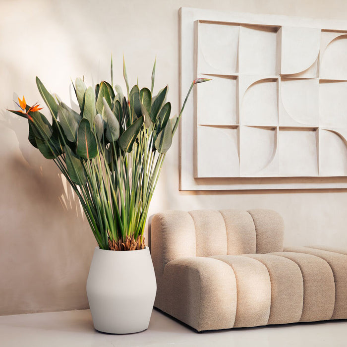 Elho June Split High 46 - Linnen wit - Ø 46 x H 53 cm - Binnen en Buiten - 100% gerecycled kunststof