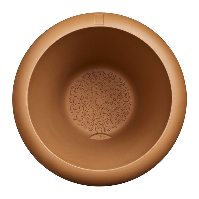 Elho Amber Roll Low 60 - Karamel - Ø 60 x H 46 cm - Binnen en Buiten - 100% gerecycled