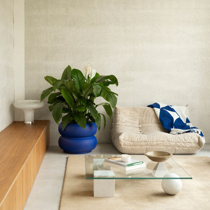 Elho Amber Roll Low 60 - Royal blue - Ø 60 x H 46 cm - Binnen en Buiten - 100% gerecycled kunststof