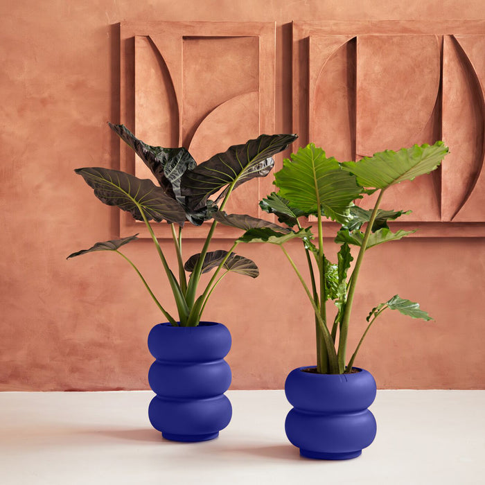 Elho Amber Roll High 43 - Royal blue - Ø 43 x H 58 cm - Binnen en Buiten - 100% gerecycled kunststof