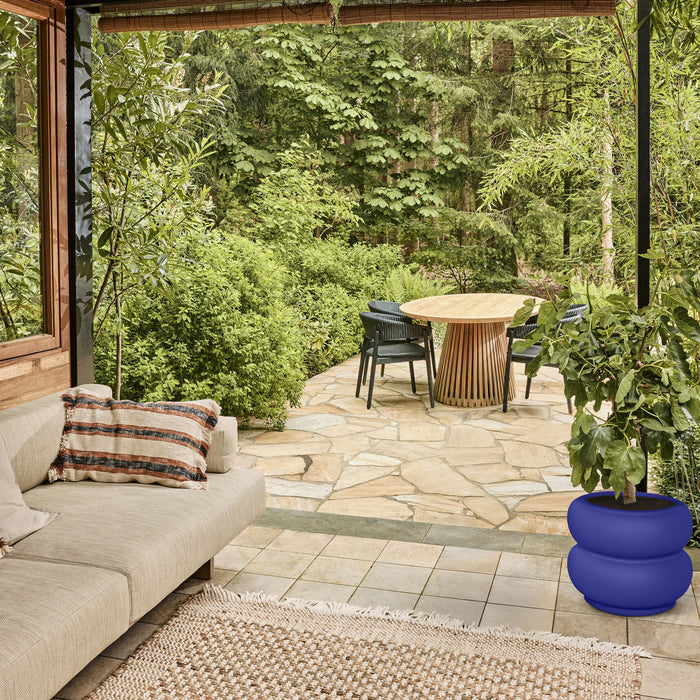 Elho Amber Roll Low 43 - Royal blue - Ø 43 x H 40 cm - Binnen en Buiten - 100% gerecycled