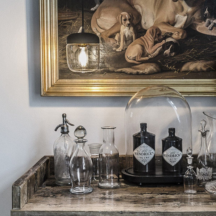 Umage Acorn hanglamp zwart met brass - met koordset zwart - Ø 14 cm