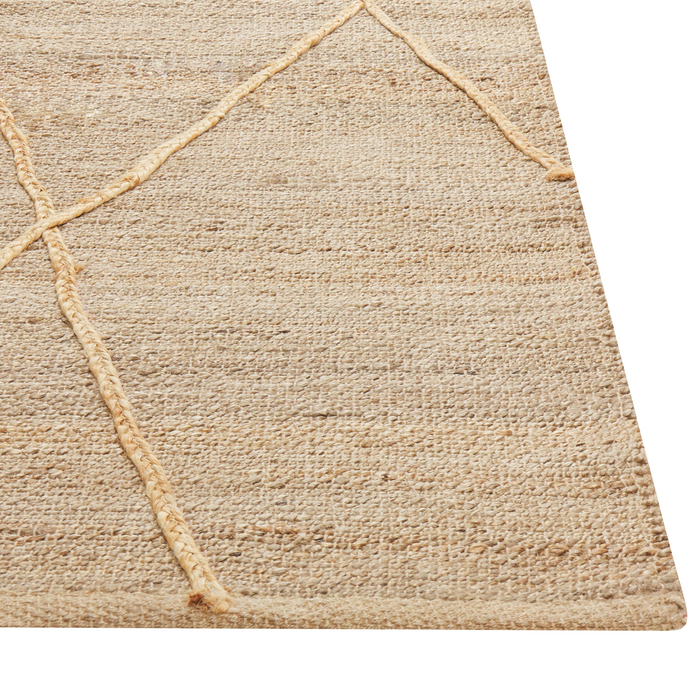 Beliani - YUVACIK - Laagpolig vloerkleed - Beige - 80 x 300 cm - Jute