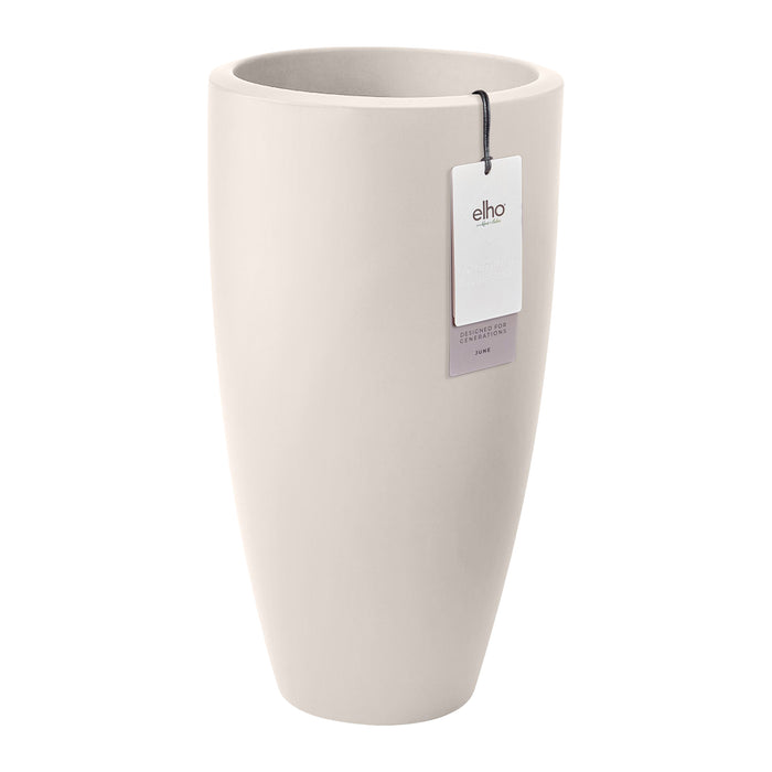 Elho June Round High 40 - Linnen wit -  Ø 39 x H 70 cm - Binnen en Buiten - 100% gerecycled