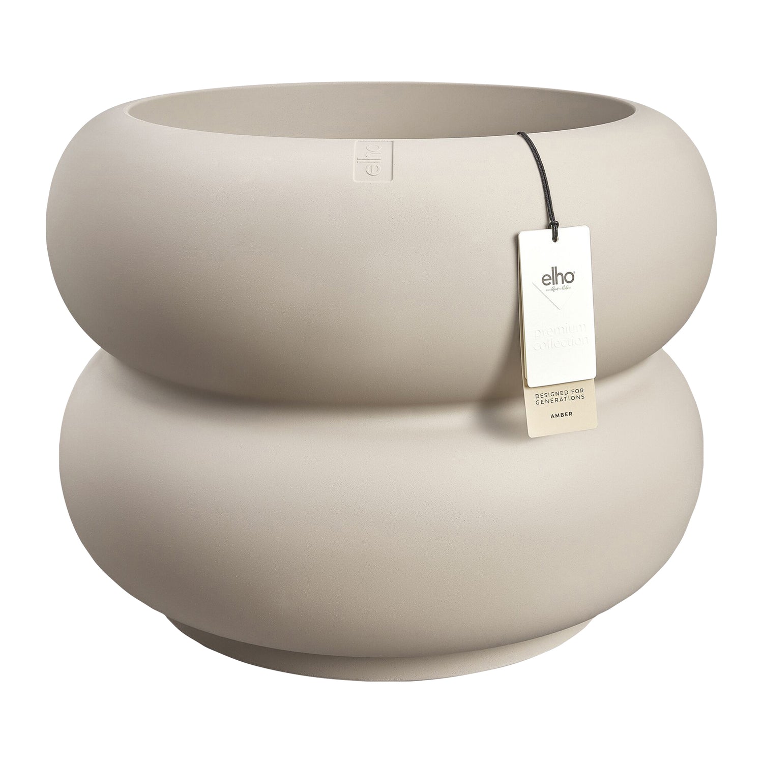 Elho Amber Roll Low 60 - Balanced beige - Ø 60 x H 46 cm - Binnen en Buiten - 100% gerecycled