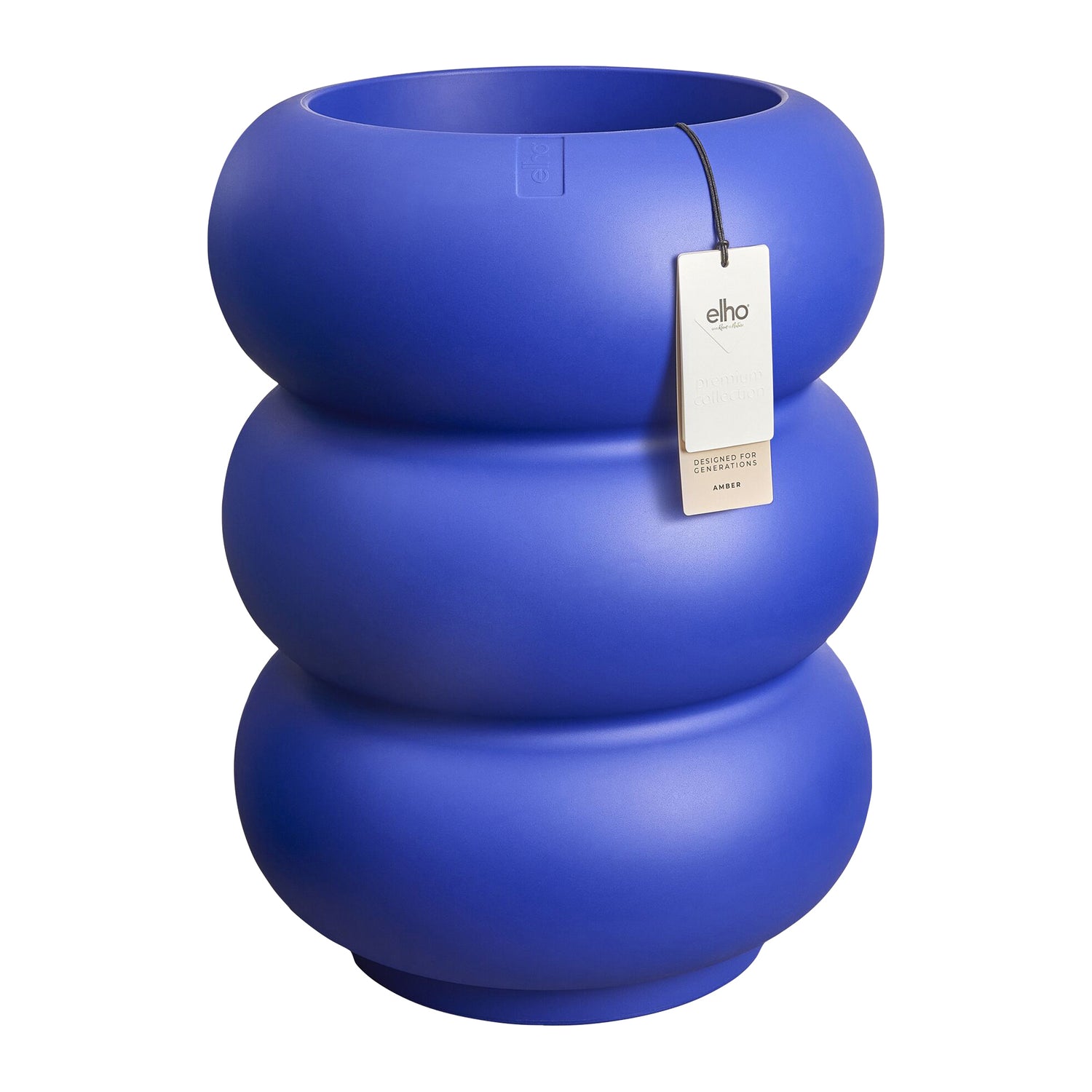 Elho Amber Roll High 43 - Royal blue - Ø 43 x H 58 cm - Binnen en Buiten - 100% gerecycled kunststof