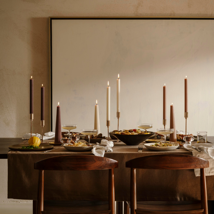 Spaas Geribde Dinerkaars - 23|240mm - Beige - 10u - Set van 9