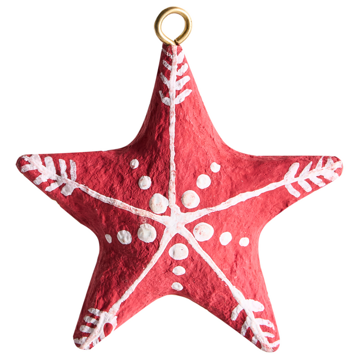 Beliani - GIDEALVEN - Set van 12 kerstornamenten - Wit|Rood - Papier