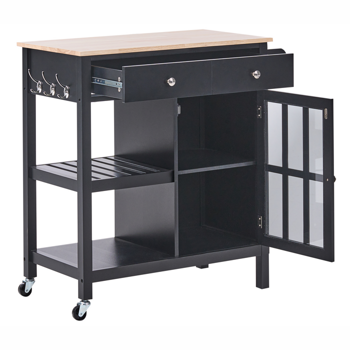 Beliani - GENOA - Keukentrolley - Zwart - MDF