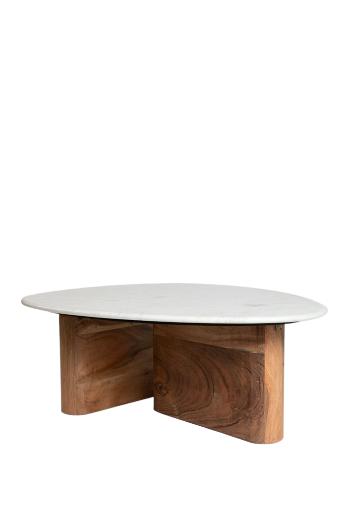 Sissy-Boy Houten koffietafel met marmer blad