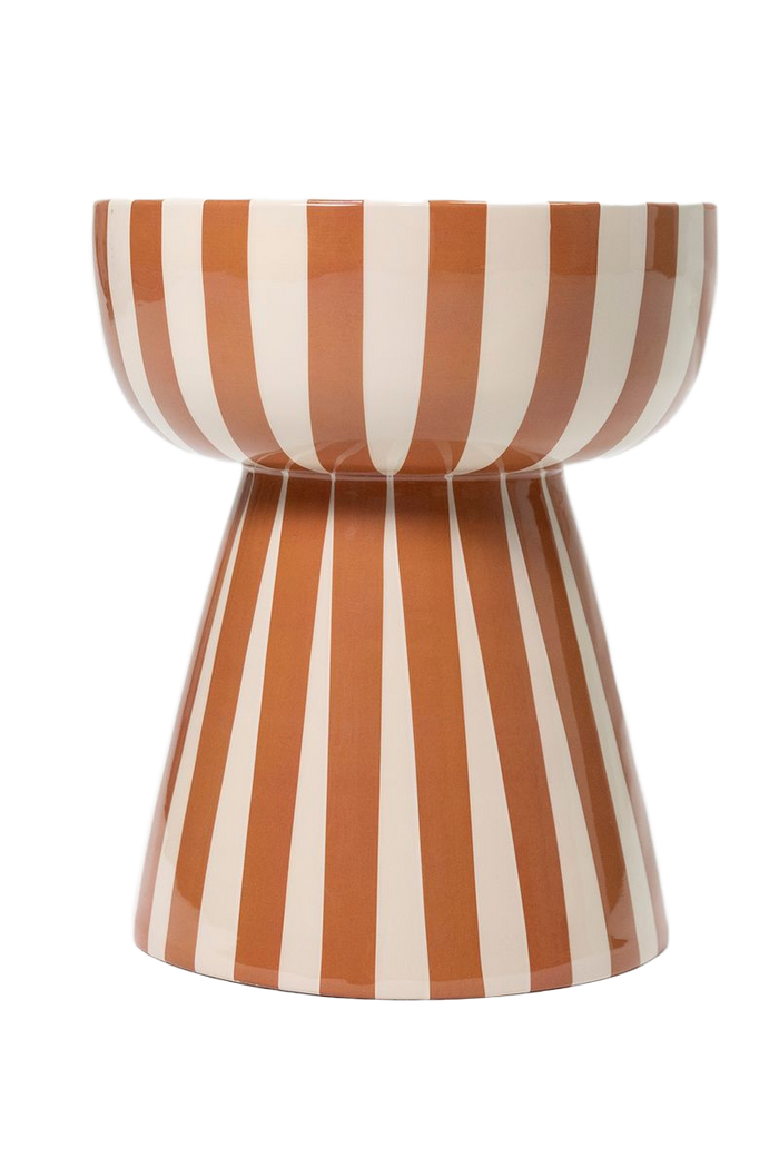 Sissy-Boy Terracotta gestreepte mushroom bijzettafel