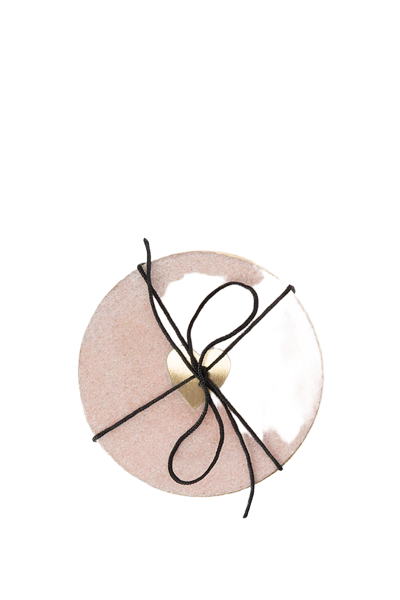 Sissy-Boy Lichtroze marmeren glasonderzetters met hart-4st.