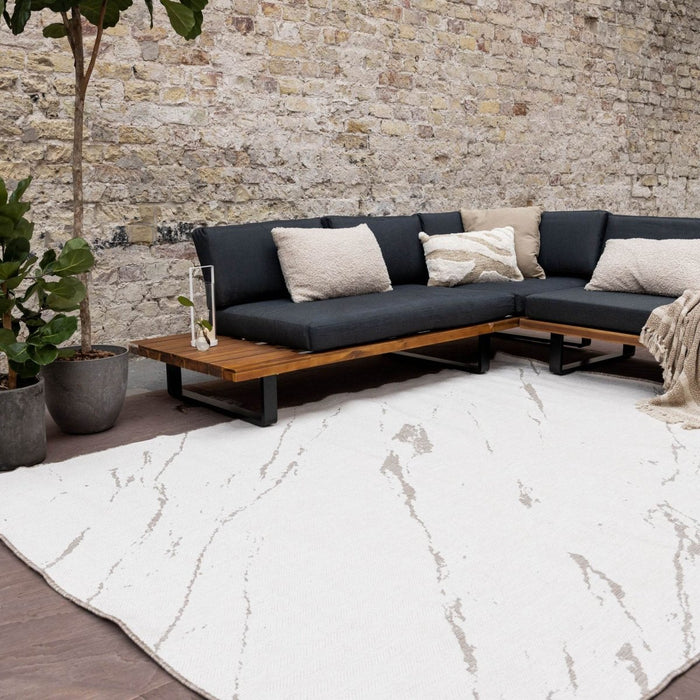 Buitenkleed Marble - Naturel|wit - dubbelzijdig - EVA Interior