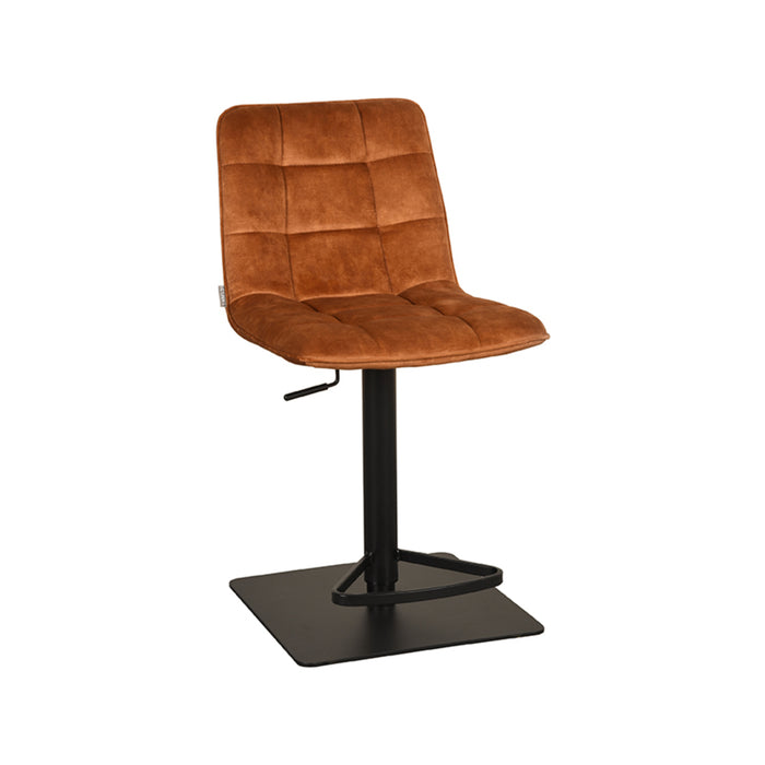 LABEL51 - Barkruk Juul - Oker Velours - Zwart Metaal