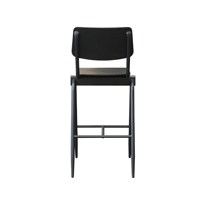 LABEL51 - Barkruk Solid - Zwart Hout - Zwart Metaal