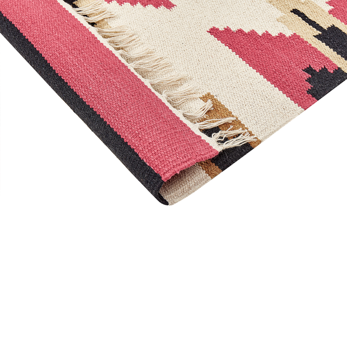 Beliani - GARNI - Vloerkleed - Meerkleurig - 80 x 300 cm - Katoen