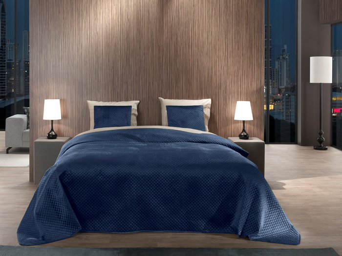 Yellow Bedsprei Victoria - navy blue