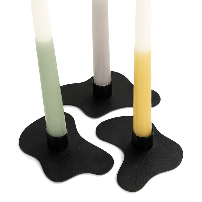 Spinder Design kandelaar Melt - Zwart - set van 3
