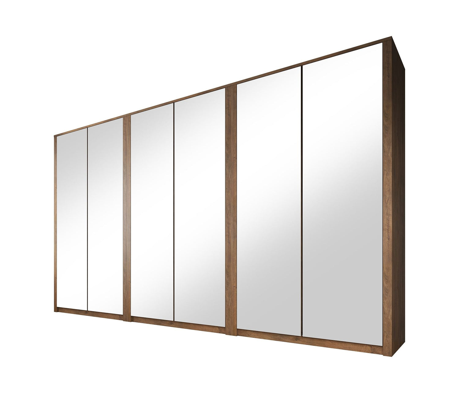 Meubella - Kledingkast Malibu - Eiken - 339 cm - Met spiegel