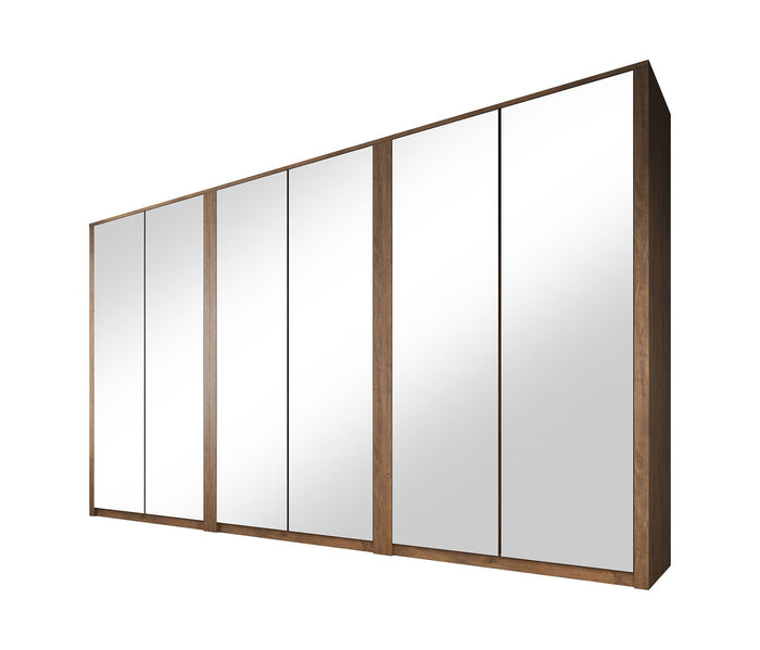 Meubella - Kledingkast Malibu - Eiken - 339 cm - Met spiegel