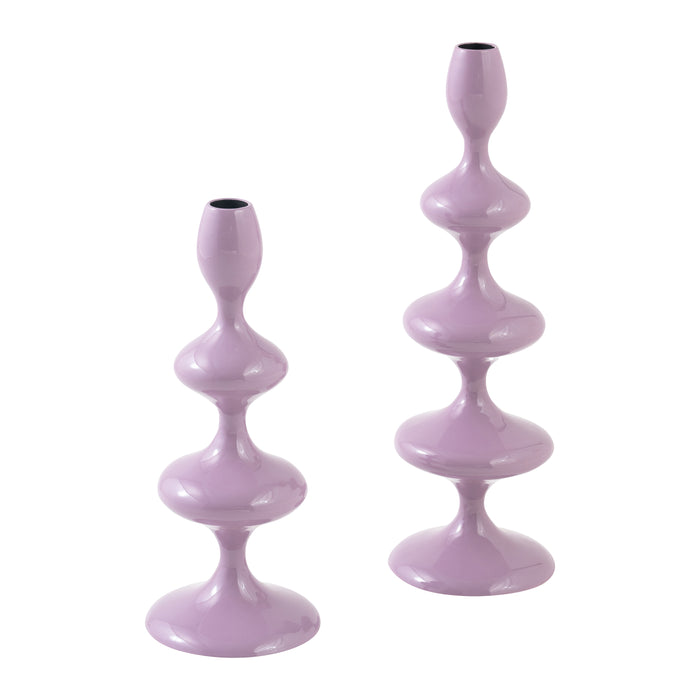 by fonQ Droplet Kandelaar - Set van 2 - Lila