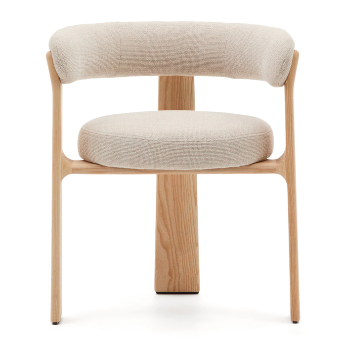 Kave Home Granite Eetkamerstoel - Beige / Licht Essenhout