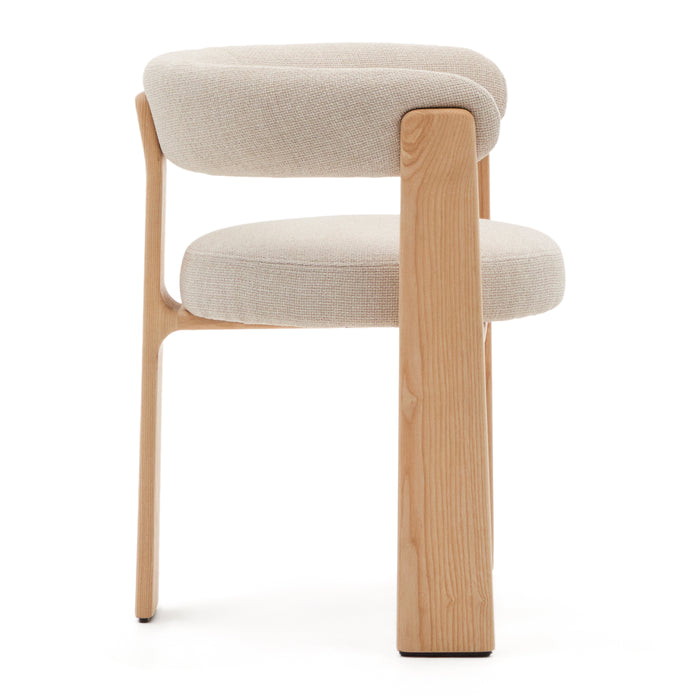 Kave Home Granite Eetkamerstoel - Beige / Licht Essenhout