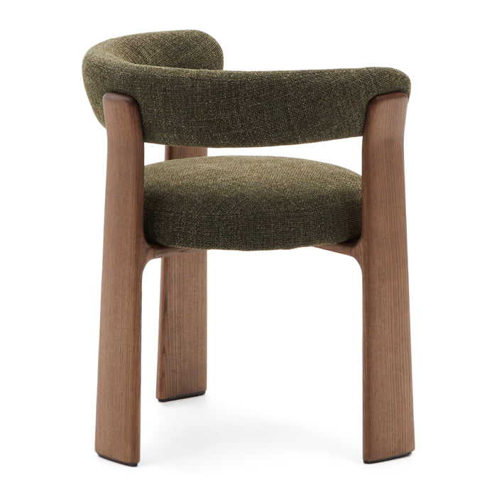 Kave Home Granite Eetkamerstoel - Groen / Donker Essenhout