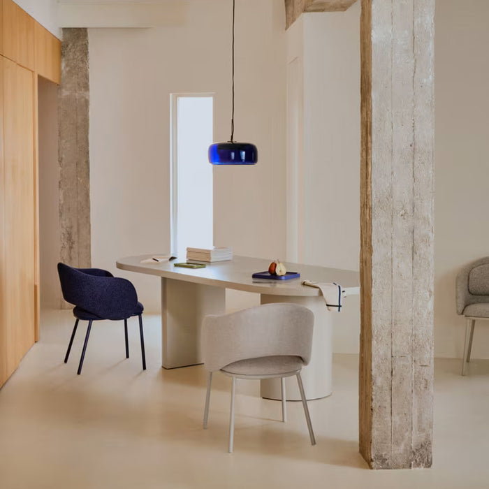 Kave Home Maina Eetkamerstoel - Chenille / Blauw