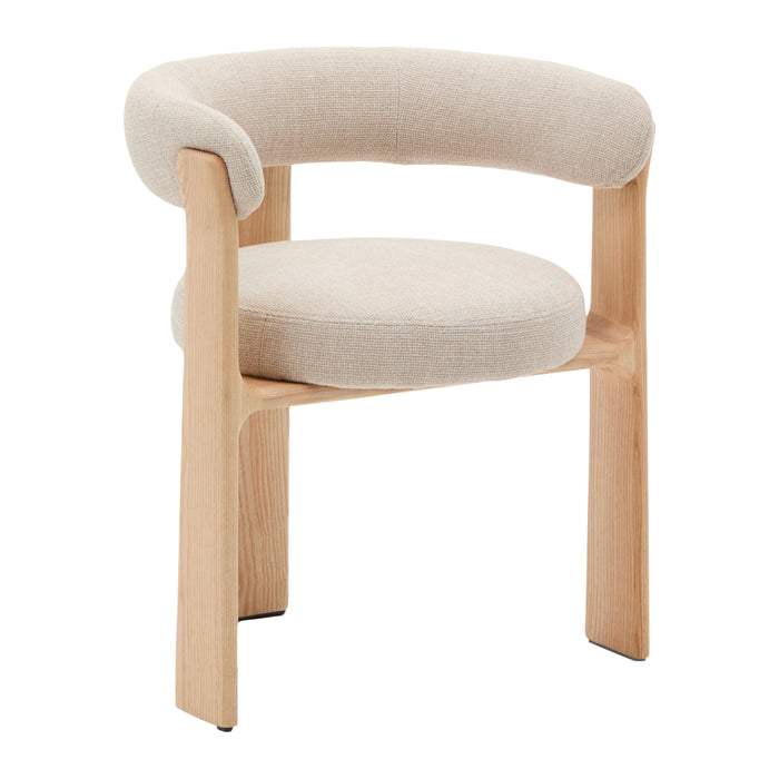 Kave Home Granite Eetkamerstoel - Beige / Licht Essenhout