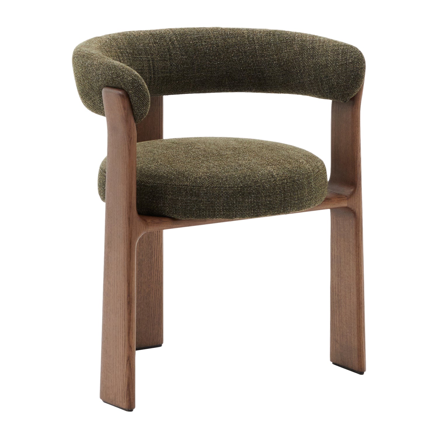 Kave Home Granite Eetkamerstoel - Groen / Donker Essenhout