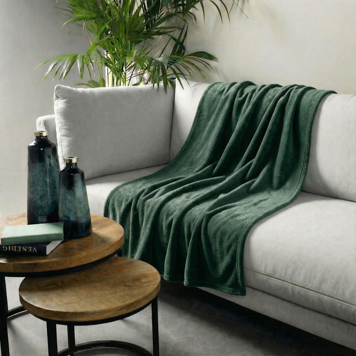 Dutch Decor Plaid 130x160 cm - Owen - coral fleece deken - groen