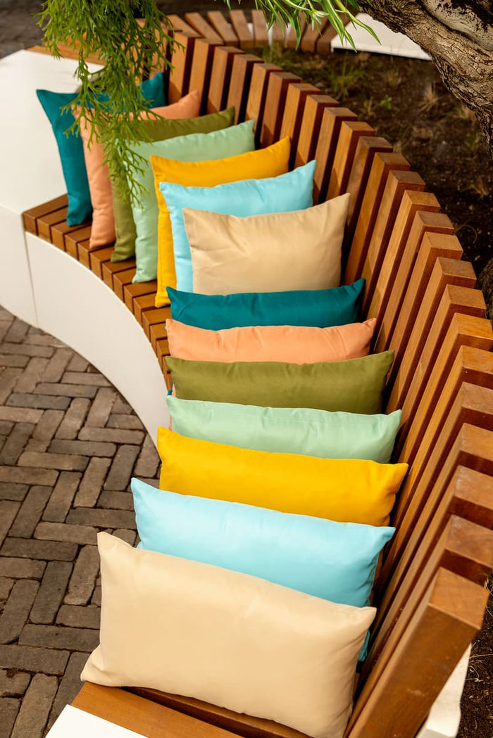 Outdoor Kussenhoes 45x45 cm geel Effen kleur